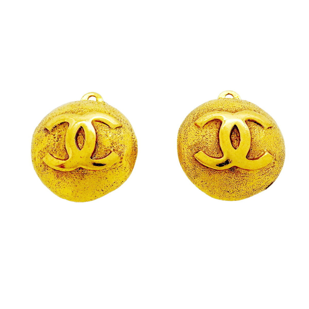 CHANEL Gold Logo Earrings
